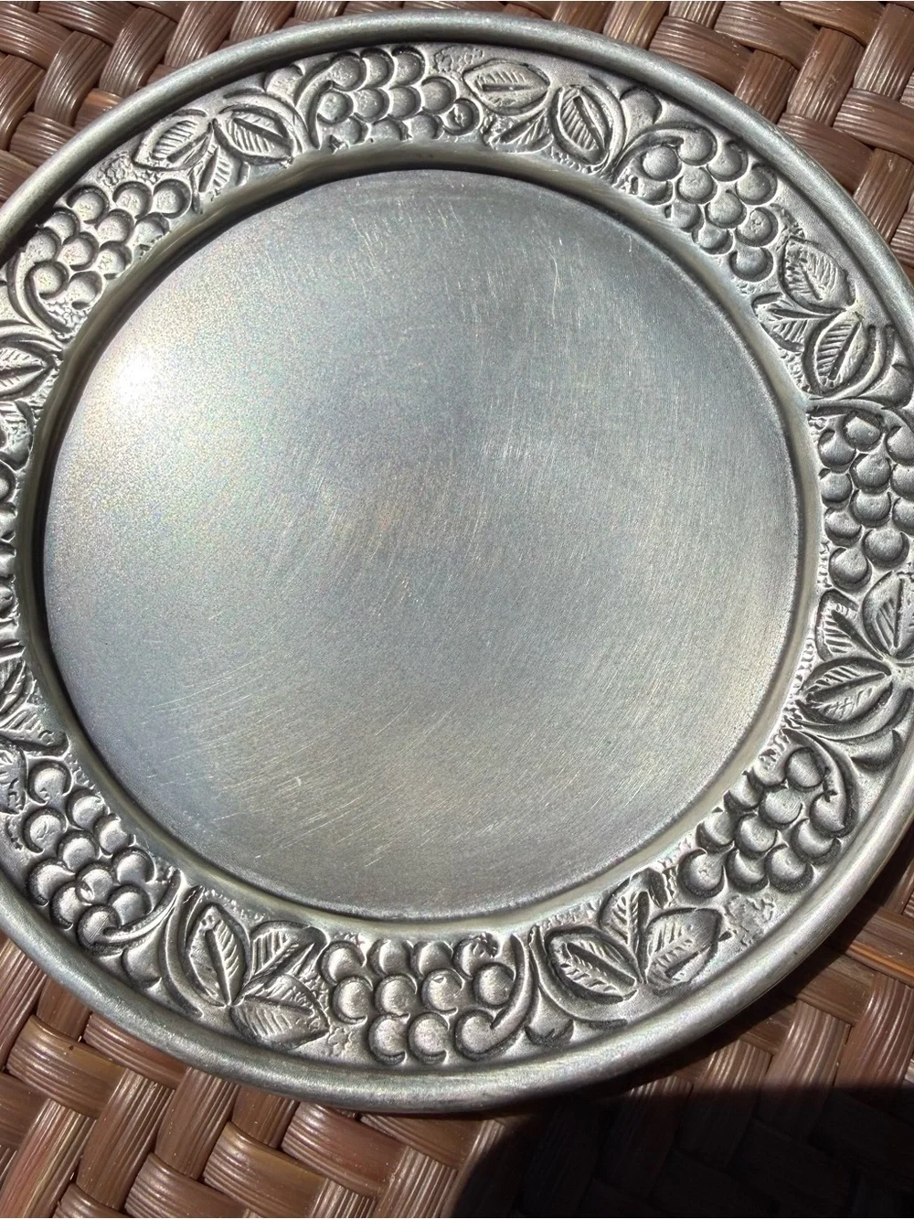 Pottery Barn Silver Embossed Floral Metal Coasters - Set of 4